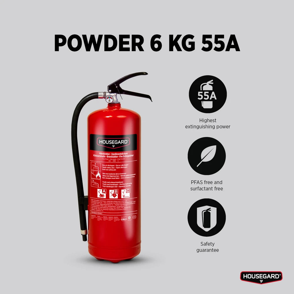 Housegard 6 kg Pulverslukker , PE6HR-A 55A