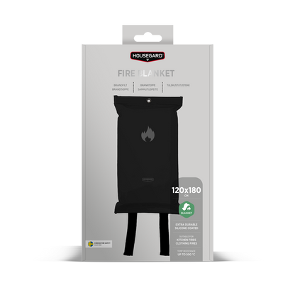 Housegard brannteppe, 120x180 cm, sort, silikonbelegg