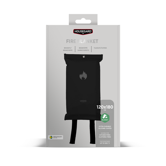 Housegard brannteppe, 120x180 cm, sort, silikonbelegg