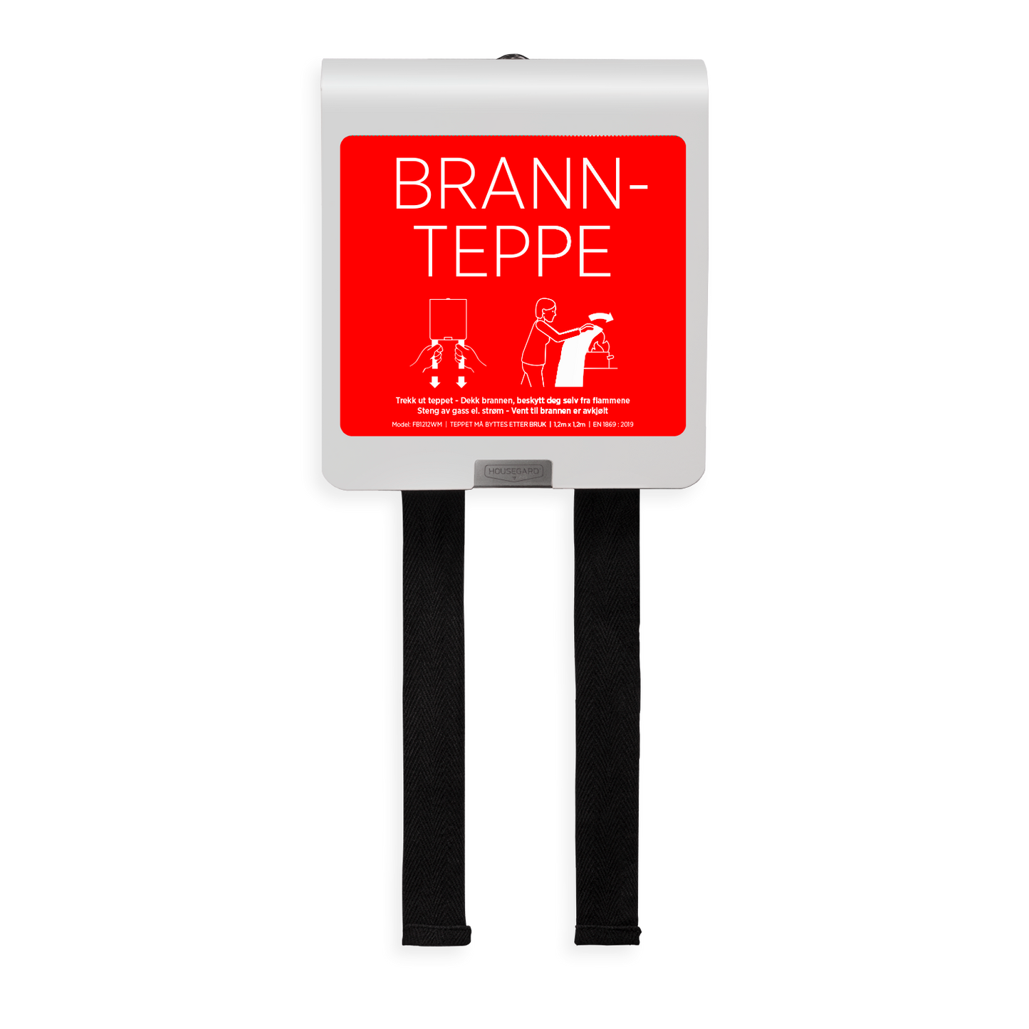 Housegard Mantle, brannteppe i metalldeksel, 120x120 cm, hvit