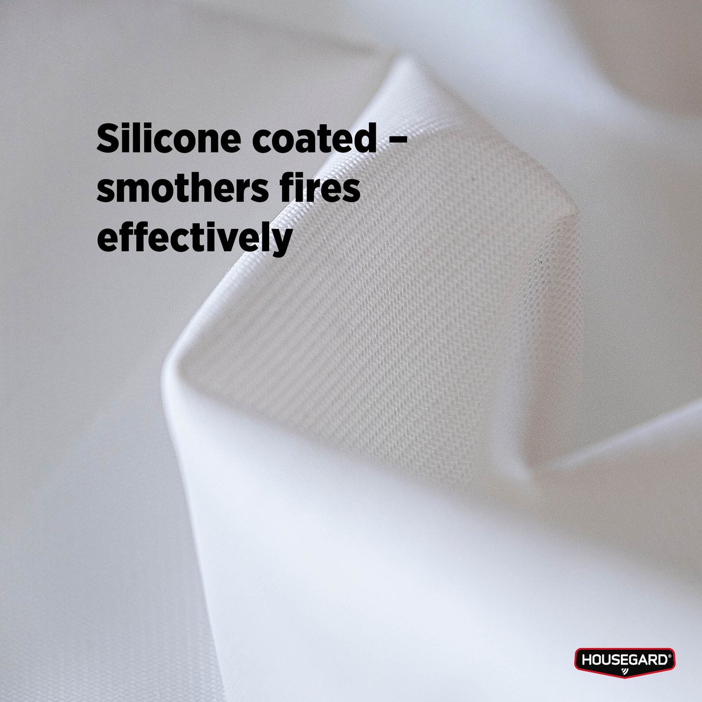 Housegard brannteppe, 120x180 cm, hvit, silikonbelegg