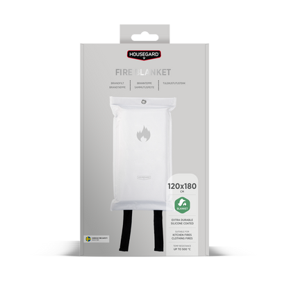 Housegard brannteppe, 120x180 cm, hvit, silikonbelegg