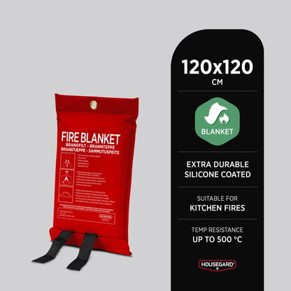 Housegard brannteppe, 120x120 cm, silikonbelegg