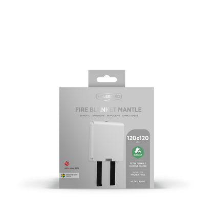 Housegard Mantle, brannteppe i metalldeksel, 120x120 cm, hvit