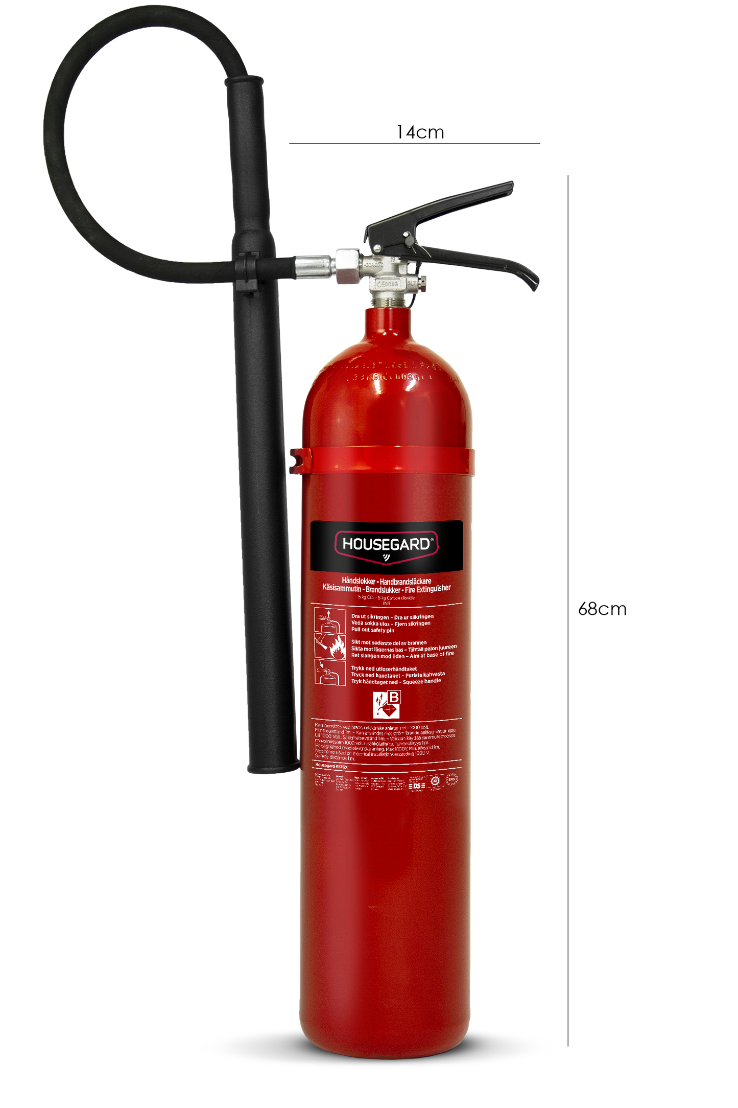 Housegard karbondioksid-slukker 5 kg, K5TGX