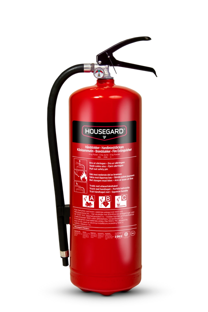 Housegard 6 kg pulverslukker, rød, PE6HR-C 43A