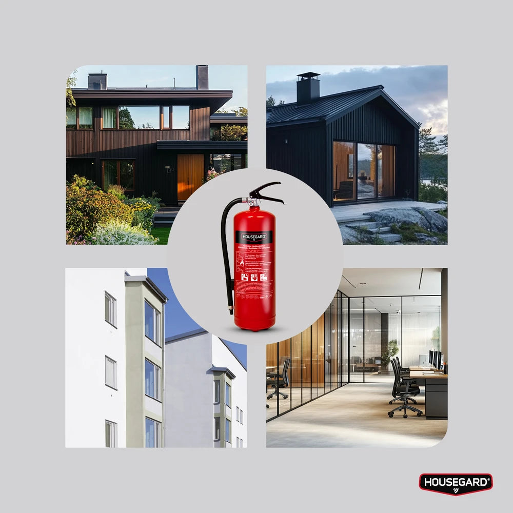 Housegard 6 kg pulverslukker, rød, PE6HR-C 43A