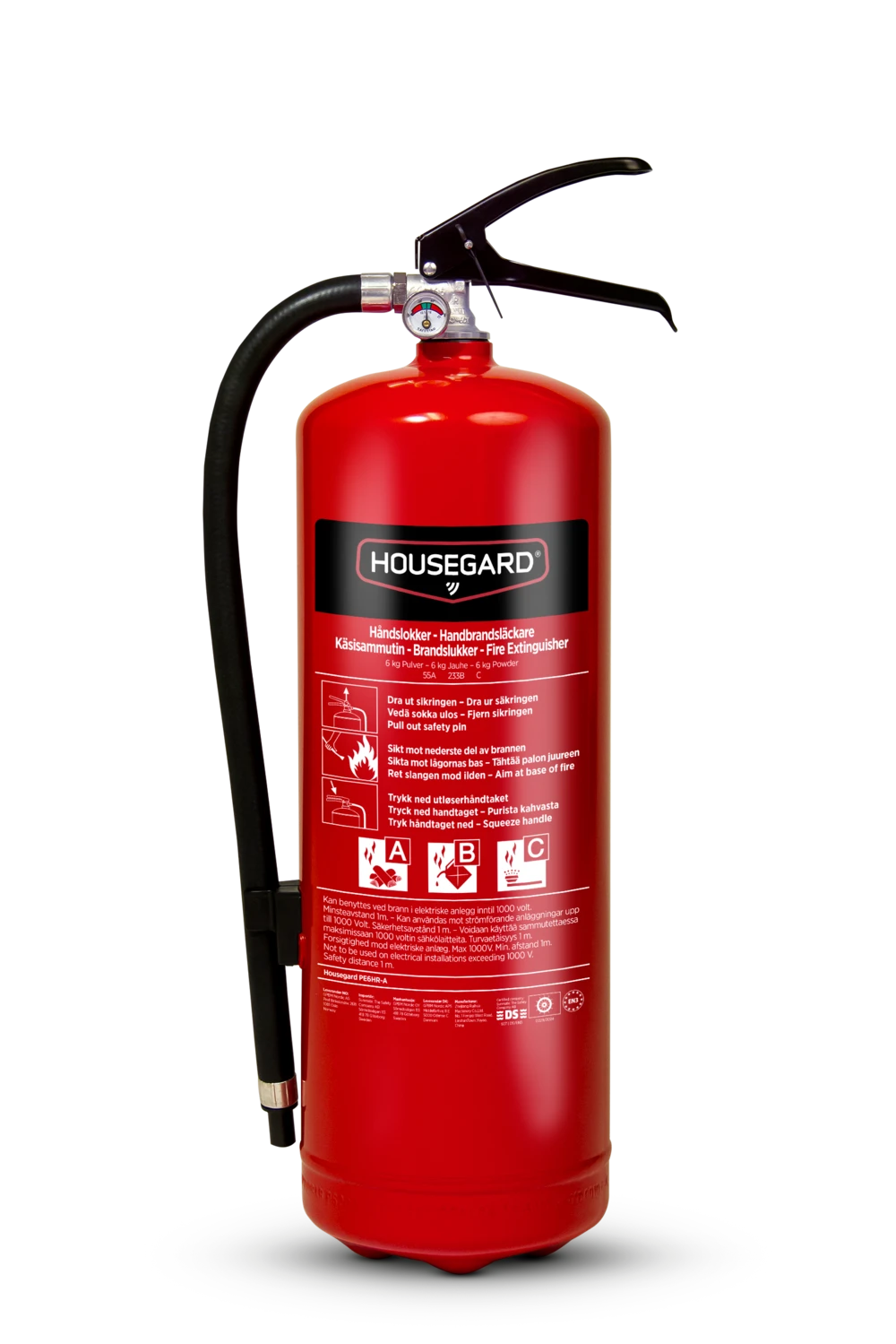 Housegard 6 kg Pulverslukker , PE6HR-A 55A