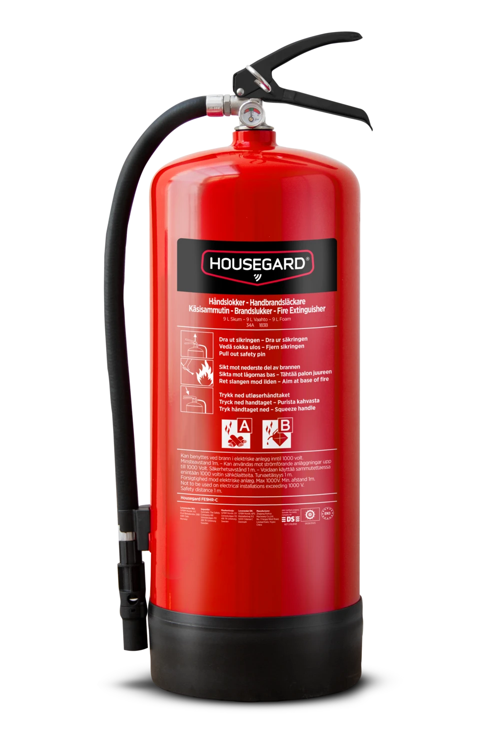 Housegard skumslukker 9 l PFAS fri, FE9HR-C, 34A 183B