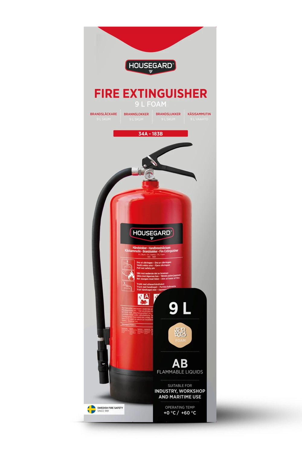 Housegard skumslukker 9 l PFAS fri, FE9HR-C, 34A 183B